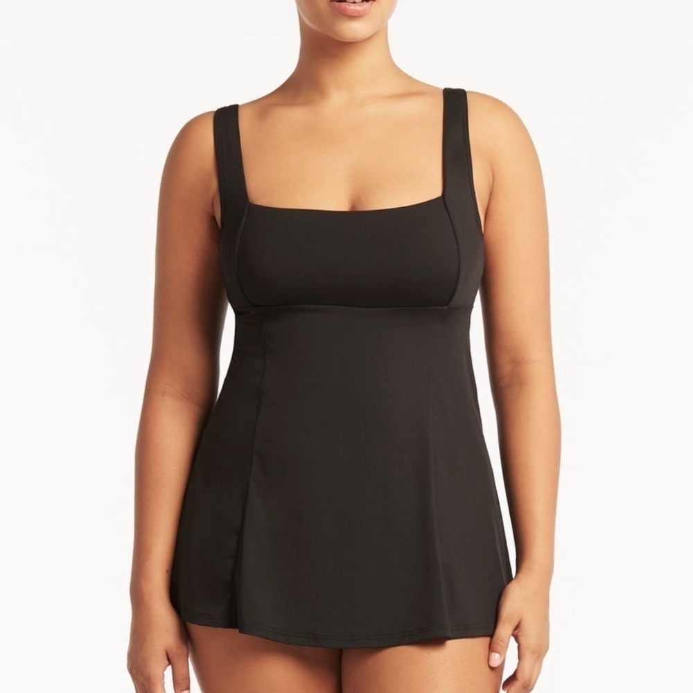 Sea Level Swim. Essentials Square Neck Tummy Control Swim Dress.‎ - Picture 2 of 12